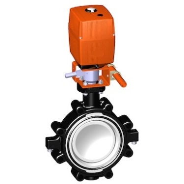 24V 美標(ANSI) 帶手動手柄,+GF+電動蝶閥 蝶閥 進口蝶閥