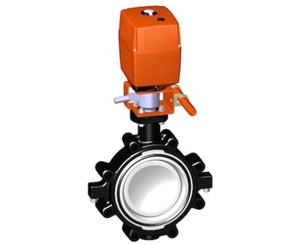 24V 美標(biāo)(ANSI) 帶手動手柄，+GF+電動蝶閥 蝶閥 進(jìn)口蝶閥